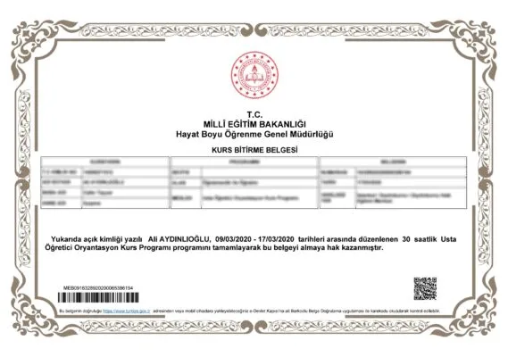 Öğretmenlik ve Öğretim Belgesi